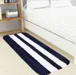 CWK NEAVY WHITE STRIPED MICROFIBER BEDSIDE RUNNER SET OF 1(40X120CM)