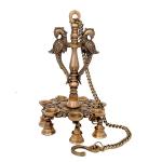 CraftVatika Brown Twin Peacock Design Hanging Diya 10.01 x 10.01 cm