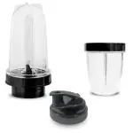 Kimatsu Nutri Bullet Unbreakable Polycarbonate 350 & 550 ML Jars Suitable for all Regular mixer grinders with 4 teeth couplers and 2 Locking system Opposite side (with one Blade)
