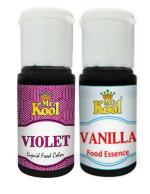 Mr.Kool Liquid Food Color Violet 20ML |Liquid Food Essence Vanilla 20ML |Combo (40ML)