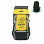 POLESTAR Xplore 55 L Hiking/ Trekking/ Travelling Rucksack Backpack with rain cover, shoe compartment, water resistant, made with polyester, 1 year warranty (Grey & Yellow)