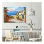 ARTE'VENUE Santorini framed wall art on Canvas 24 X 18 inch