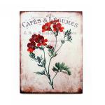 Chalk My Theme Café & Legumes Botanical French Style Rustic Wall Art | Wooden Decorative Item For Wall | Wooden Wall Hanging Decoration For Living Room, Bedroom, Café, Kitchen, Restaurant