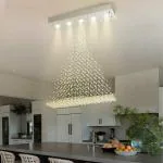 CRYSTA WORLD Raindrop K9 Crystal Modern Chandelier for Living Room/ Bedroom /Hall, (Piraamid, L22