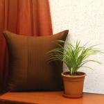 ZEBA World Brown Centre Pleated Cushion Cover (16 inches X 16 inches)