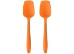 P-Plus International Heat-Resistant Baking Spoon Spatulas, Colorful Silicone Kitchen Utensils - Nonstick Cookware Orange set of 2