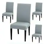 Furshine Dining Chair Slipcovers | Protection Chair Covers | Plain, Removable, Washable | Universal Fit Super Soft Stretchy Polyester Spandex Fabric | Hotel, Marriage, Wedding | (Set 4, Grey)