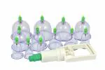 Wolblix HIJAMA Cupping Kit Set 12 Pcs Vacuum Cupping Set Health Care Vacuum Cupping Portable Body Relaxation Massage Manual Therapy Kit Cupping Cups for Pain Relief