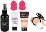 Hot Beauty Makeup Fixer & Primer & Face Foundation & Face Powder Compact Face Makeup Combo (6 Items in the set)