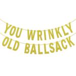 Festiko You Wrinkly Old Ball Sack Funny Party Banner For 50th 60th 70th 80th Birthday Party Retirement Party Decorations