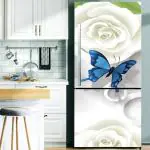 WallWear- Self Adhesive Fridge Door Sticker |Fridge Wrap Decorative Wallpaper & Wall Sticker | Fridge Sticker PVC Large (60 X 160) CM (White Gulab)