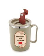 RJ ROJENO Small Double Wall Insulated Stainless Steel Coffee Mug with Flip Lock Lid, Leakproof Coffee Mug for Home, Office, Travel & Restaurant (Pack of 1, 190ML) (Grey)