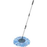 Primeway Stainless Steel Spin Mop Spares Set | 124cm Extendable Handle/Stick Rod with Microfibre Refill | 38cm Blue | Grey