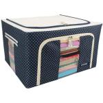 UTTARZONE Storage Box Fabric Foldable Box Steel Frame Collapsible Wardrobe Storage Organizer Bag for Blanket Quilt Clothes Kids Dress Garment Shirt Saree - 66L (MULTICOLOR) 66L Storage Box