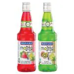 Manama Strawberry Mojito Syrup and Kiwi Mojito Syrup | 500ML Each | Mixer for Mocktails, Cocktails, Drinks, Juices, Beverages | Pack of 2