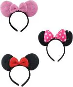 THE MAXIM Mickey/Minnie Bunny Head band Birthday Party Hair Band for Baby Girl's PACK OF 3