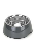 Petblush Basil Royal Yet Grey Stainless Steel Food Water Feeding Bowls (M)