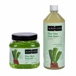 Kapiva Aloe Vera Skin Gel 500g + Kapiva Thar Aloe Vera Juice 1L | Moisturizes and Hydrates the Skin