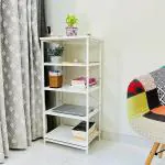 Kawachi 5-Tier Open Bookshelf Wooden Living Room Bookcase Display Storage Rack White
