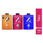 Z Men's Classic Icon Zest Talc, 100g X 3, Musky, Spicy, Fresh Fragrance, Perfumed Talcum Powder for Men Prevents Odor, Smooth Texture, Long Lasting Freshness, Ideal for All Skin Types (Pack of 3)