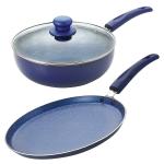 NIRLON Blue Bling Aluminium Non-Stick Induction Base Cookware Set, 3 pcs