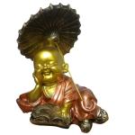 Winsome Collection Laughing Monk Buddha Fengshui Gift Item - 17 cm (Polyresin Multicolor)