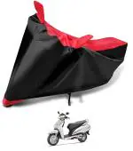 Auto Hub Bike Body Cover for Honda Activa 125 , Dustproof UV Protection water resistant Custom Fit Cover-(Black-Red)