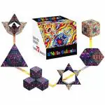 Kiddie Galaxia Magic Cube Shape Shifting Puzzle Box - Magnetic Cube Puzzle Fun Cube - Fidget Cube Mind-Challenging Fun Game Magnetic Cube Transforms Into Over 70 Shapes