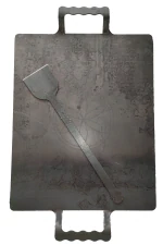 NAAYAGI - RECTANGULAR DESIGN -IRON TAWA FOR DOSA, ROTI - 15 INCH * 12 INCH, DOUBLE HANDLE WITH TURNER - FOR MINI CATERING, BIG HOME NEEDS