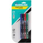 Markline Fineliner 10 Marker Pens, Fine Tip, Assorted Ink, Pack of 2
