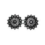 Priyansh Enterprise Handmade Silver Crystal Ad Earrings For Parties, Festivals For Women