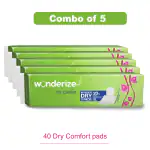 Wonderize Dry Comfort XL Size 275 mm Sanitary Napkins for Women 40 Pads (Combo of 5)