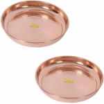 Shivshakti Arts Handmade Pure Copper Plate Dinner Plate (Pack of 3)