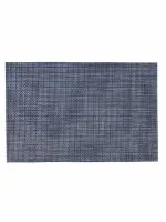 BIANCA bellevue blue/black Easy Clean Pvc Dining Table-Mat -6pc 12 X 18 set solid(45 cm x 30 cm)