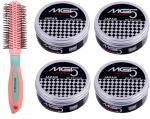 Buy Tya Salon Peach Round Brush With Japan Hair Wax - 150 G (Set Of 5)