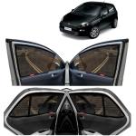 Kingsway Car Magnetic Sun Shades Curtains for Fiat Punto, Model Year : 2005 - 2019, Half Cut in Front Window, Color : Black, Cotton Mesh, Complete Set of 4 Piece