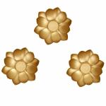 DULI Gold Lotus Shape Kamal Patti Akhand Diya or Tealight Holder for Diwali Decoration (Pack of 3)