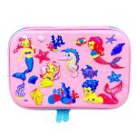 SAMVARDHAN Hardtop EVA Pencil Case Stationery Box Pen Holder Zipper Pouch Cosmetics Organizer School Kids Girls Women Multipurpose (Set of 1) (Mermaid-Pouch-PK)