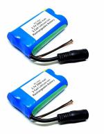 InventoSales 2Pcs 3.7V 2000mAh Polymer Lithium ion Li-ion Battery 2 Cell with Charging Port for DIY