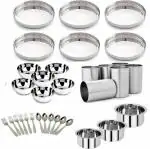 LIMETRO STEEL Stainless Steel Dinner Set - 33 Pcs