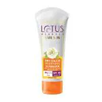 Lotus Herbals Safe Sun Dry Touch Sunscreen SPF 40 PA+++| Dermatologically tested | UVA, UVB & IR Protection, Skin Brightening, Preservatives Free, No white cast, Non-Oily | White Peony| 50g