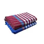 ASH Traders 500 GSM Blue, Red Bath Towels for Men and Women Cotton, 150 x 75 cm (pack of 2)