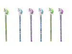 Jellify Multicolor Plastic Unicorn Push-Up Non - Sharpening Stacking Lead Bullet Pencils For Kids (Set Of 6)