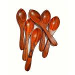 HomEnrich Wooden Small Spoon | Serving Spoons Set | Spoon for Desert | Wooden Spoon for Tea, Coffee, Sugar, Condiments & Spices | Spoon for Ice-Cream | Spoon for Condiment Box Set of 6