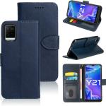 Frazil Leather Flip with Wallet Case with TPU Shockproof Cover for Vivo Y21, Vivo Y33s (Blue)