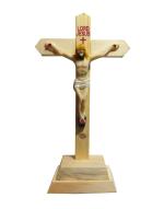 Generic Multicolor Wood Catholic Cristian Cross Of Jesus Christ Statue
