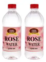 Food Essential Rose Water 1 Litre Pack of 2, (500 ml. each)