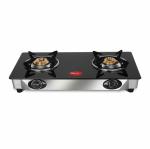 Pigeon by Stovekraft Stainless Steel Ayush Glasstop 2 Burner Gas Stove (Black)