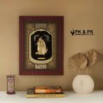 PK & PK JEWELLERS Lord Radha Krishna with Peacock | 24KT Gold Frame | Elite Collection | Large Size [36x48 cm] (For Premium Gift, Temple, Table Decor, Home Decoration)