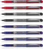 Pilot Hi-Tecpoint V7 Grip Fine Point Liquid Ink Pen | Tip Size - 0.7 MM | Dimpled Rubber Grip with Unique Dimple Tip Technology | Ink Colour - 4 Blue, 2 Black and 2 Red | Pack of 8